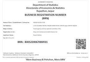 BRN-Nummer von Indien Reiseveranstalter, Reiseanbieter & Reisebüro.